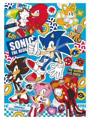 Ensky Sonic the Hedgehog Sticker Collection 500-Piece Jigsaw Puzzle