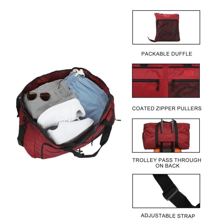 Bioworld Marvel Spider-Man Logo Packable Dufflebag, 11-Inch Nylon - View 7