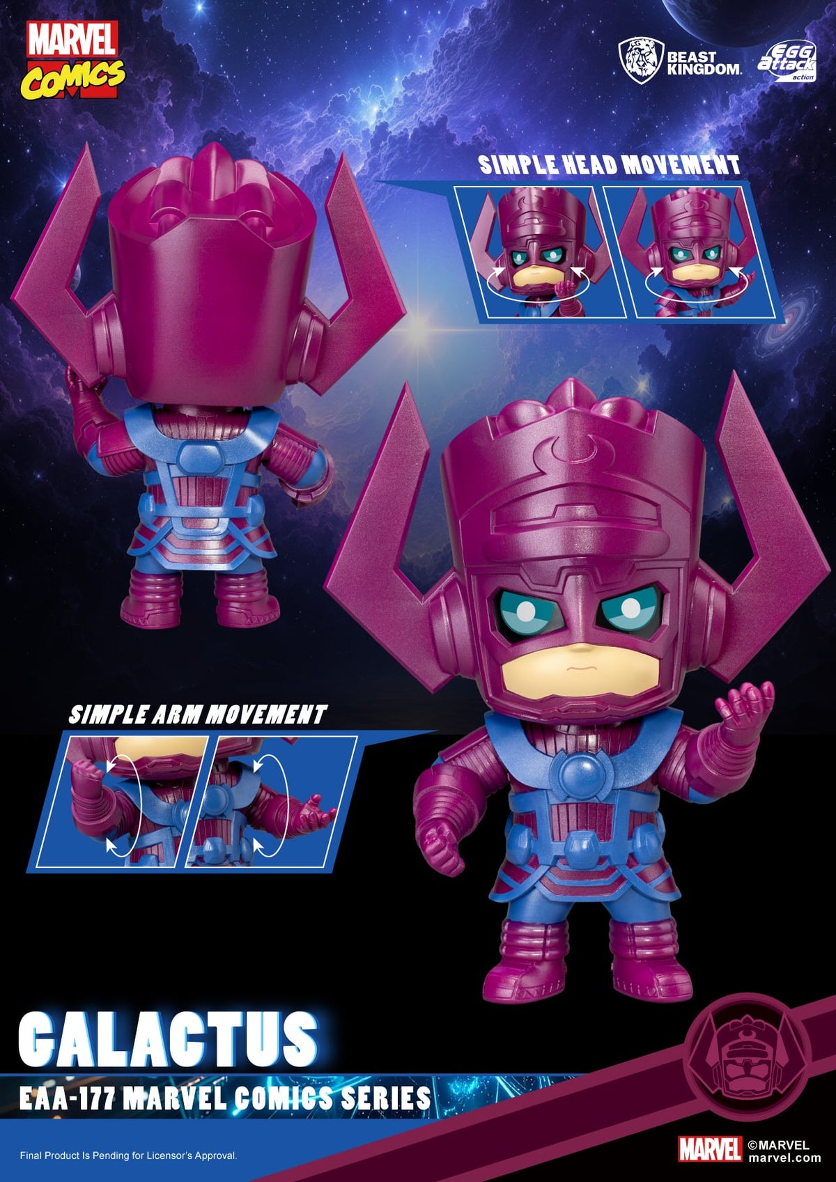 Beast Kingdom Marvel Comics Egg Attack Action EAA-177 Galactus Action Figure, 8-Inch - View 8