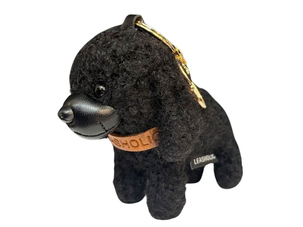 Locker Toys Leasholic Poodle (Black) Leather Plush Charm 5.5-Inch - View 2