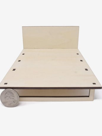 Mini Materials 1/12 Scale Mini Modern Platform Bed Plywood Furniture Piece