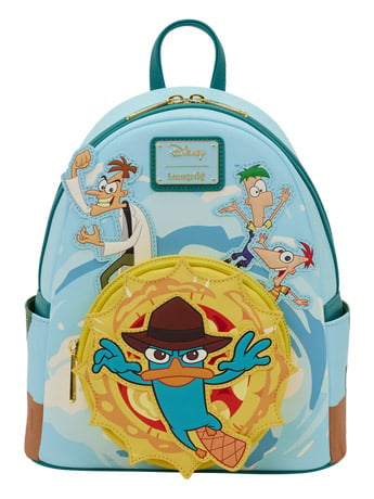 Loungefly Phineas and Ferb Light-Up Mini Backpack, 10.5-Inch