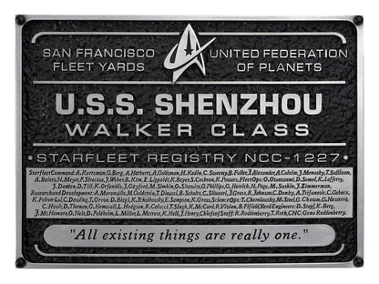 Master Replicas Group Star Trek: Discovery U.S.S. Shenzhou Resin Dedication Plaque, 8.7 Inches - View 2
