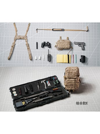 i-bag Mil-Tec Military Patrol Mobile Tactical Assault Pack and Combat Backpack (Desert Camo Ver.) 1/6 Scale Accessory Set
