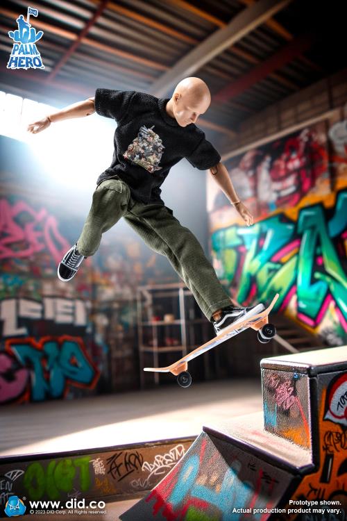 DiD Palm Hero Simply Fun Series The Skateboarder 1/12 Scale Action Figure - View 13