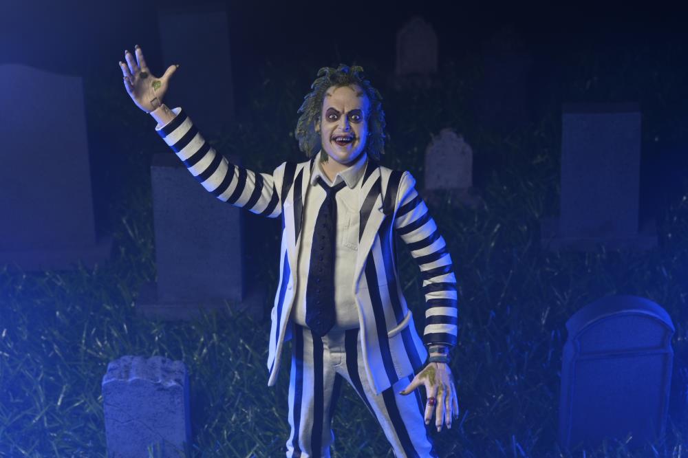 NECA Beetlejuice Black and White Suit Plastic Action Figure - View 6