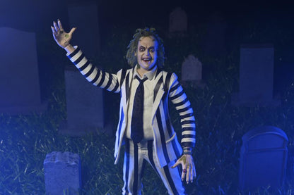 NECA Beetlejuice Black and White Suit Plastic Action Figure - View 6