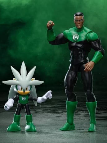 Jakks Pacific DC Comics x Sonic the Hedgehog Silver & Green Lantern Action Figure Two-Pack
