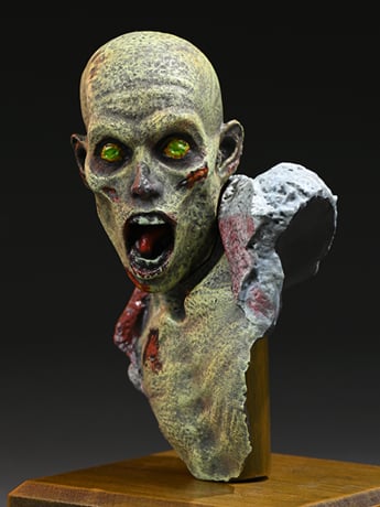 MMMToys Zombie 1/6 Scale Resin Bust, 4-Inch Collectible Statue