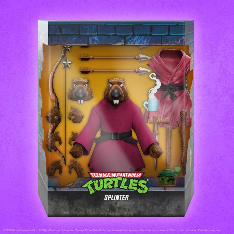 Super7 Teenage Mutant Ninja Turtles Ultimates! Splinter (Flocked) Action Figure - View 5
