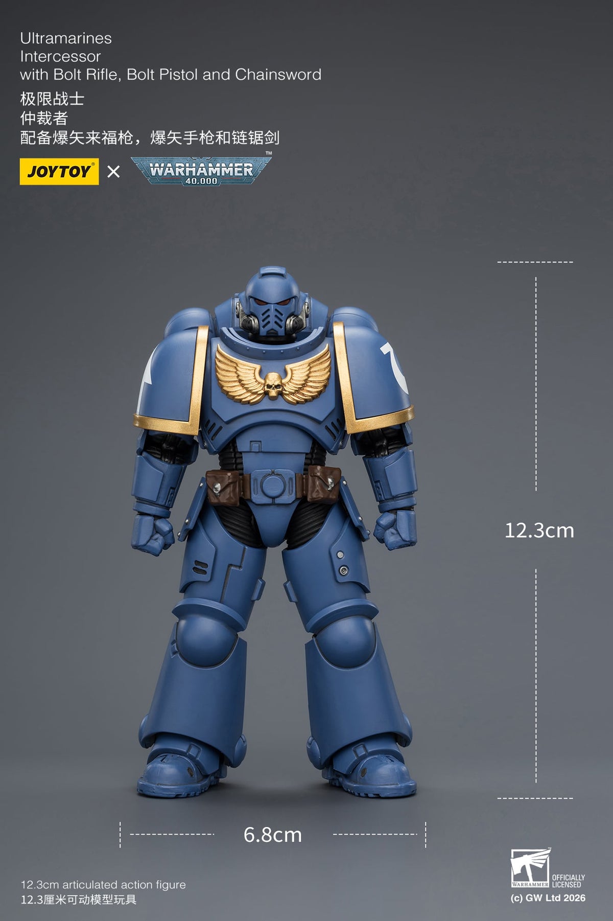 JoyToy Warhammer 40,000 Ultramarines Intercessor 1/18 Scale Plastic Action Figure 4.8-Inch - View 13