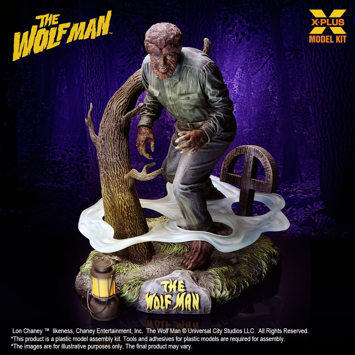 X-Plus Universal Monsters Lon Chaney Jr. as The Wolf Man 1/8 Scale Model Kit (Reissue, 9-Inch) - View 7
