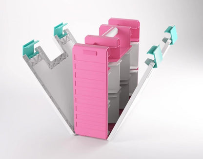Gamegenic Game Castle (Pink/White/Teal) Storage Box for Board Games - View 6