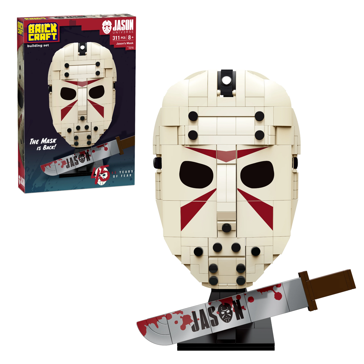 Brickcraft Jason Universe Jason's Mask 45th Anniversary Brick Building Set (9.2-Inch) - View 4
