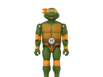 Super7 Teenage Mutant Ninja Turtles ReAction+ Michelangelo Plastic Action Figure - View 2