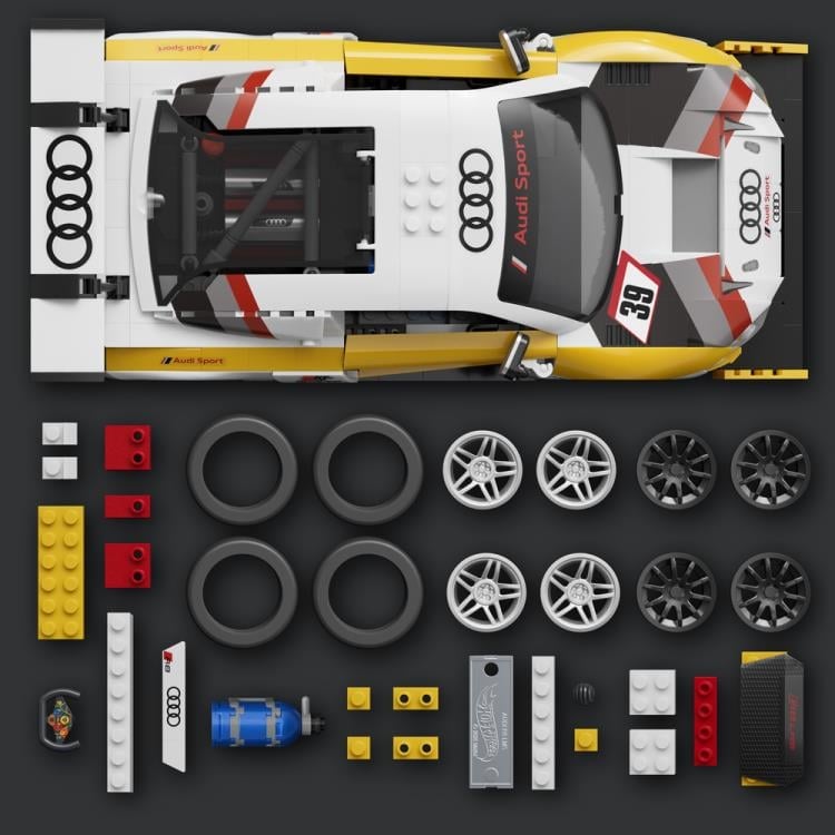 Hot Wheels Elite Series Mattel Brick Shop '15 Audi R8 LMS 1/16 Scale Building Set - View 5