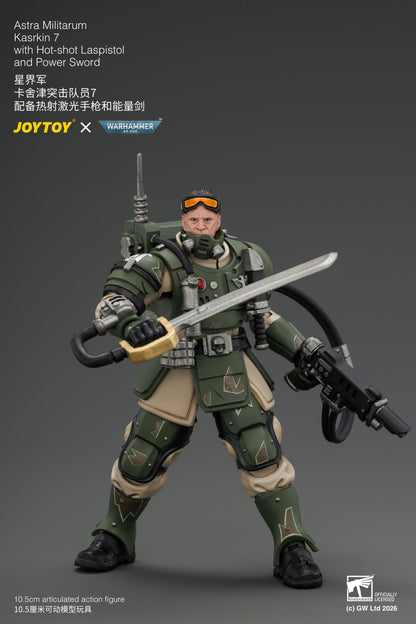 JoyToy Warhammer 40,000 Astra Militarum Kasrkin 7 with Hot-shot Laspistol and Power Sword 1/18 Scale Action Figure - View 7
