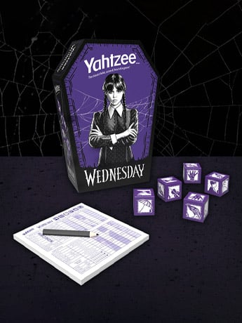 USAopoly Yahtzee: Wednesday Dice Game Featuring Wednesday Addams