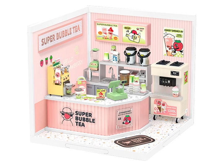 Rolife Super Creator DIY Super Store Double Joy Bubble Tea Model Kit, 6-Inch - View 2