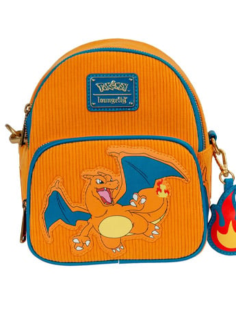 Loungefly Pokemon Charizard Corduroy Convertible Exclusive Limited Edition Mini Backpack
