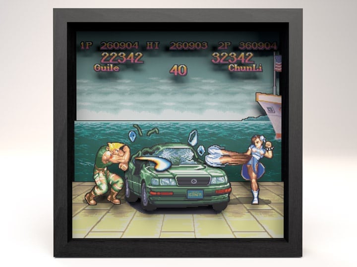 Pixel Frames Street Fighter II Car Scene Pixel Frame 9x9 with Guile and Chun-Li - View 2