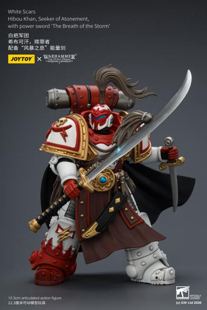 JoyToy Warhammer The Horus Heresy White Scars Hibou Khan Seeker of Atonement with The Breath of the Storm Powersword 1/18 Scale Action Figure - View 10