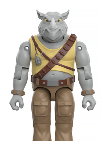 Super7 Teenage Mutant Ninja Turtles ReAction+ Rocksteady Plastic Action Figure