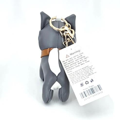Locker Toys Leasholic Husky (Grey) Leather Plush Charm 5.5-Inch - View 4