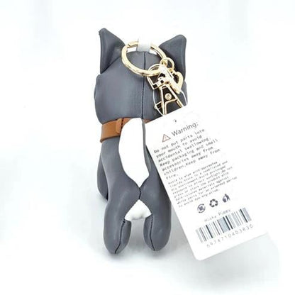Locker Toys Leasholic Husky (Grey) Leather Plush Charm 5.5-Inch - View 4