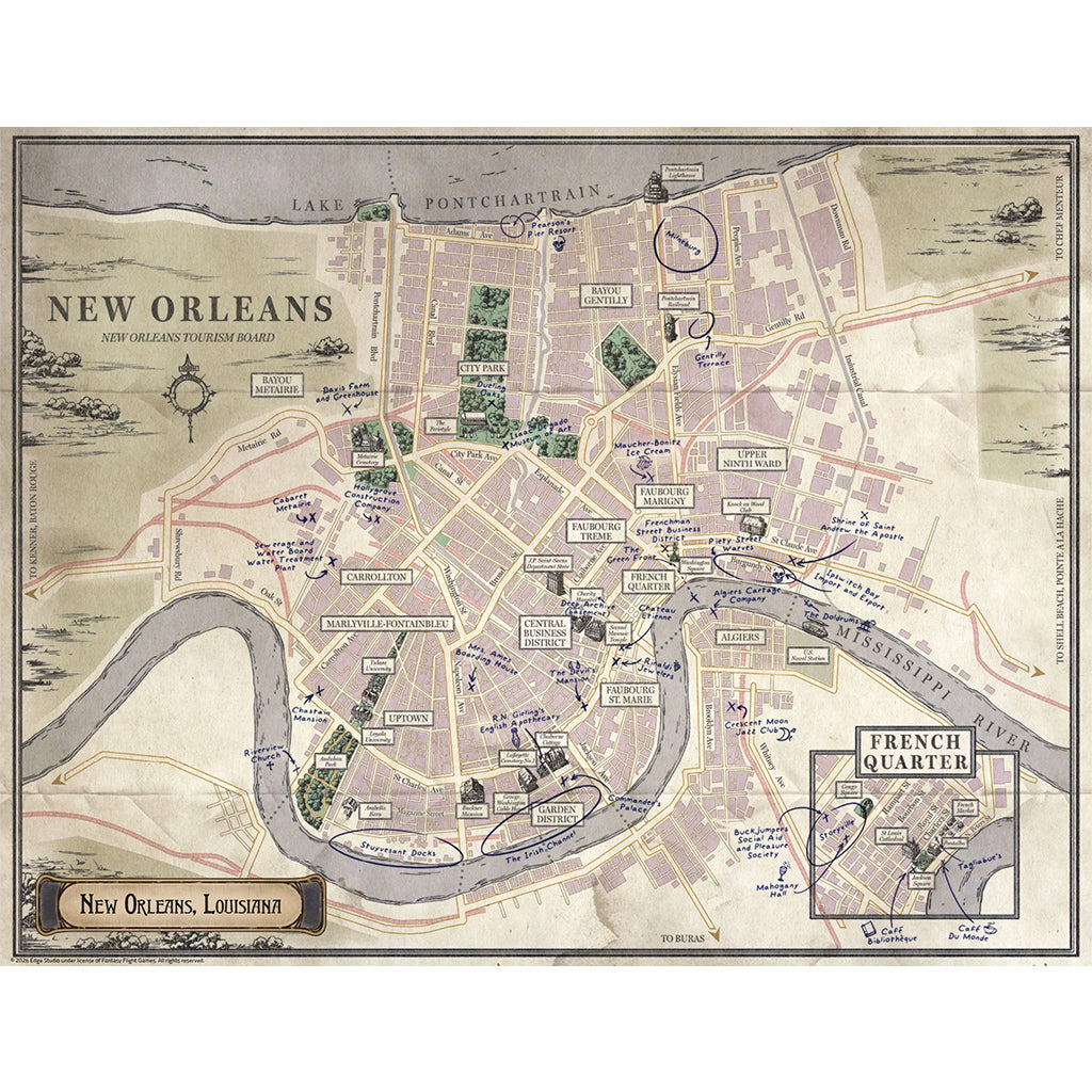 Edge Entertainment Arkham Horror: The Roleplaying Game Songs of New Orleans Setting Guide Book - View 3