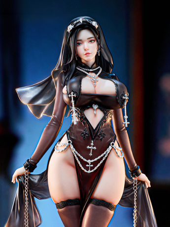 Real on real Dark Nun 1/6 Scale Figure in PVC and ABS Collectible