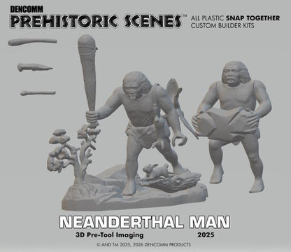 Dencomm Prehistoric Scenes Neanderthal Man 1/13 Scale Plastic Model Kit - View 5