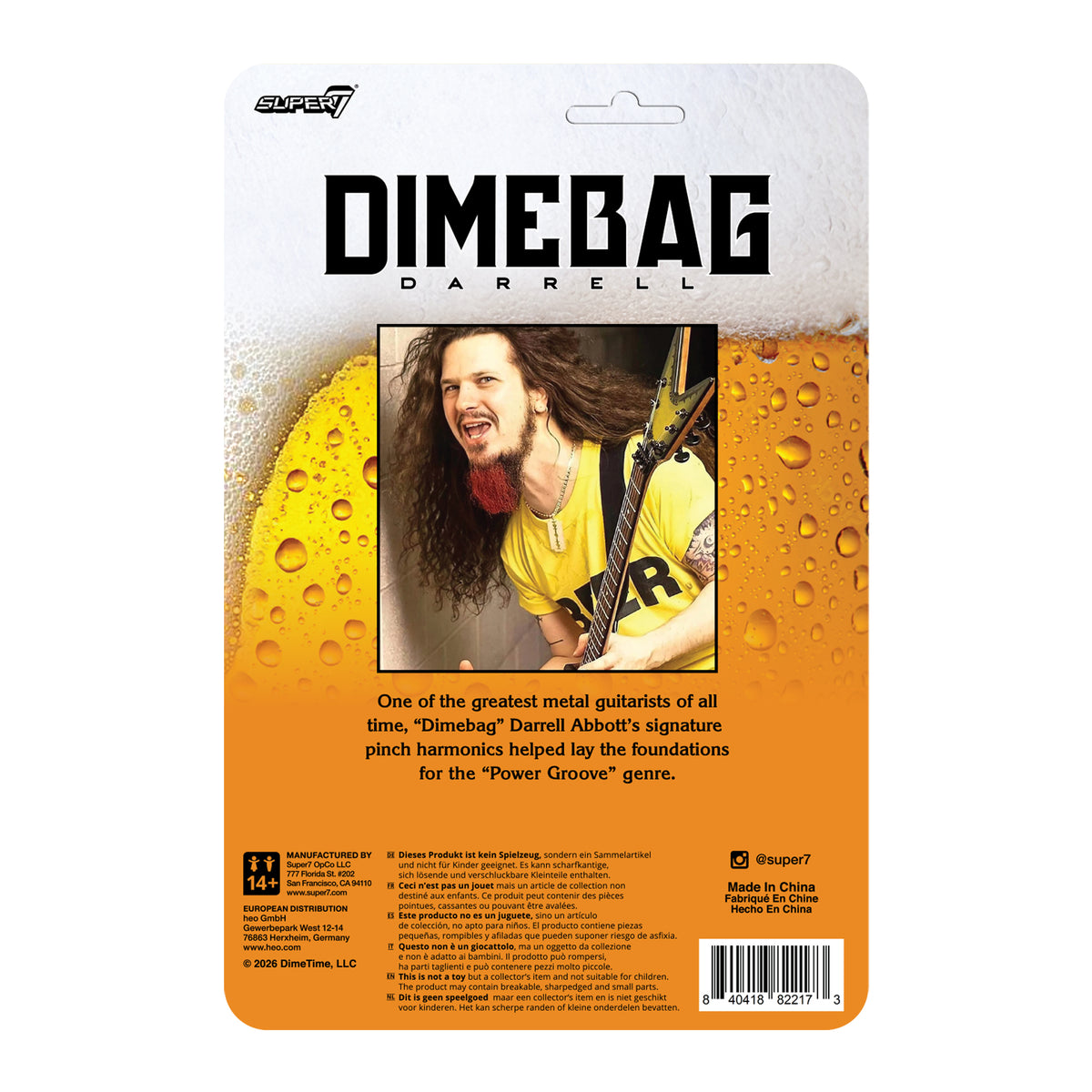 Super7 Dimebag Darrell ReAction Dimebag Darrell Beer Shirt Action Figure - View 6