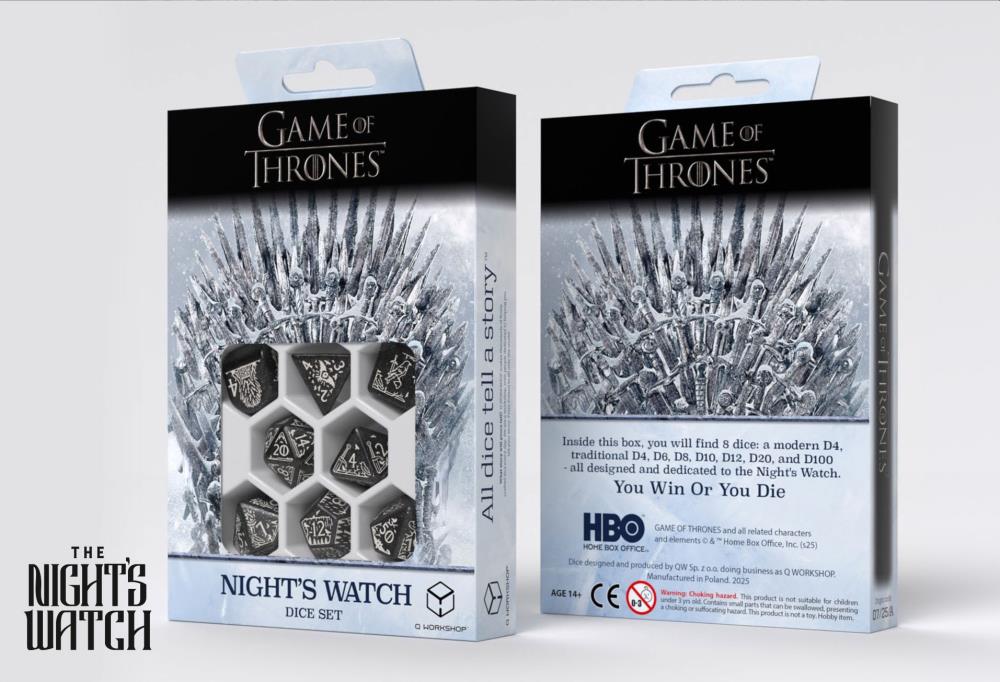 Q Workshop Game of Thrones Night's Watch Plastic Dice Set - View 3