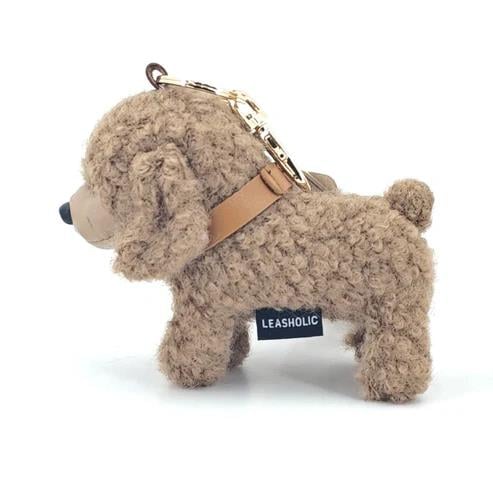 Locker Toys Leasholic Poodle (Brown) Leather Plush Charm 5.5-Inch - View 3