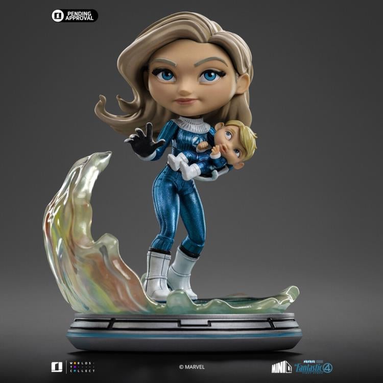 Iron Studios Marvel Fantastic Four: First Steps MiniCo Team (Metallic Ver.) Exclusive 4-Pack Figure Set - View 3