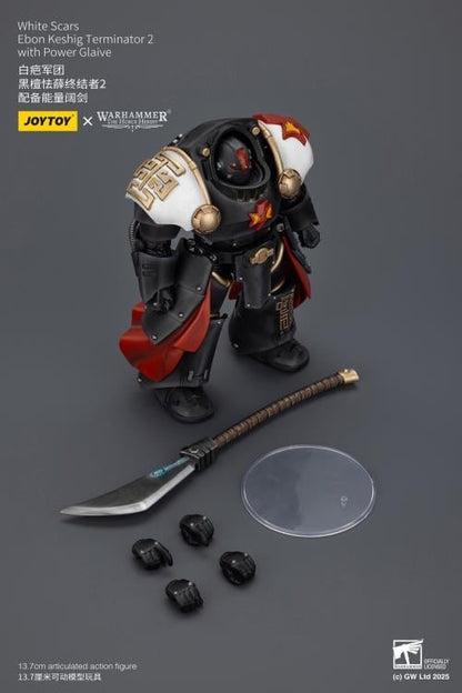 JoyToy Warhammer The Horus Heresy White Scars Ebon Keshig Terminator with Power Glaive 1/18 Scale Action Figure (Ver. 2) - View 12
