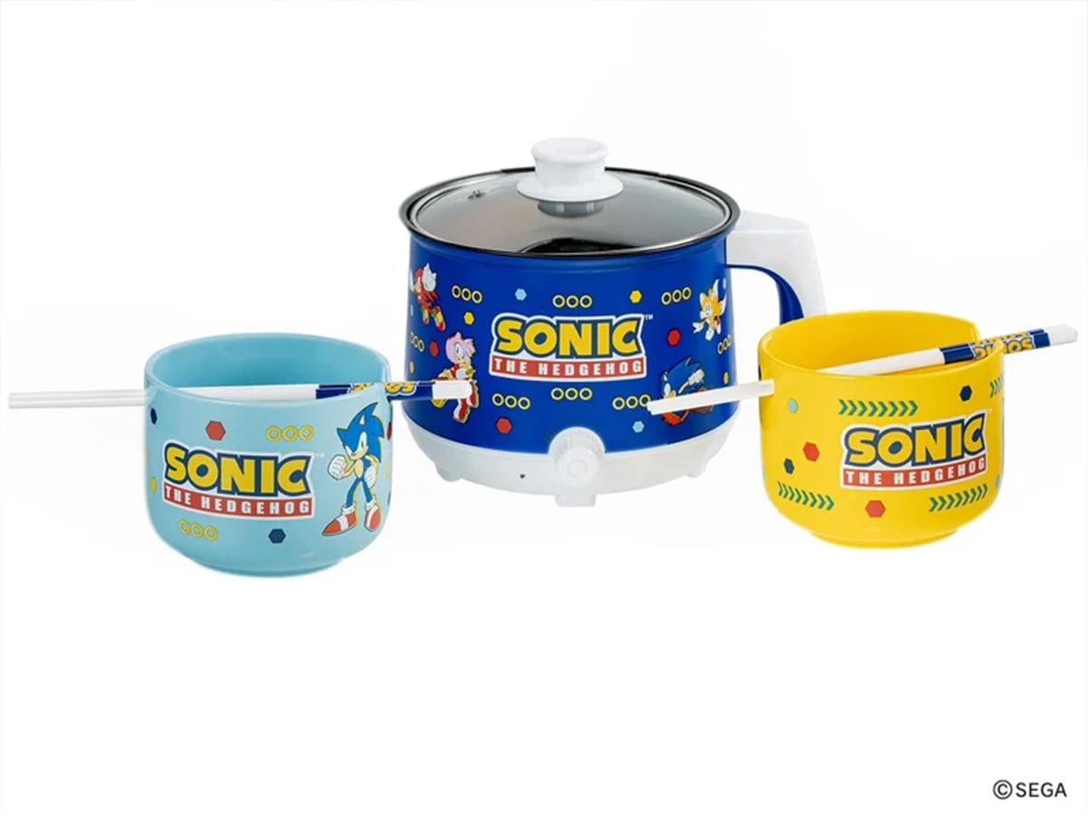 Uncanny Brands Sonic the Hedgehog Hot Pot with Ramen Bowls Cooking Set - View 7
