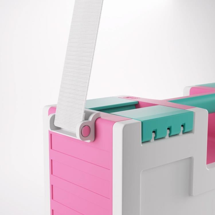 Gamegenic Game Castle (Pink/White/Teal) Storage Box for Board Games - View 4
