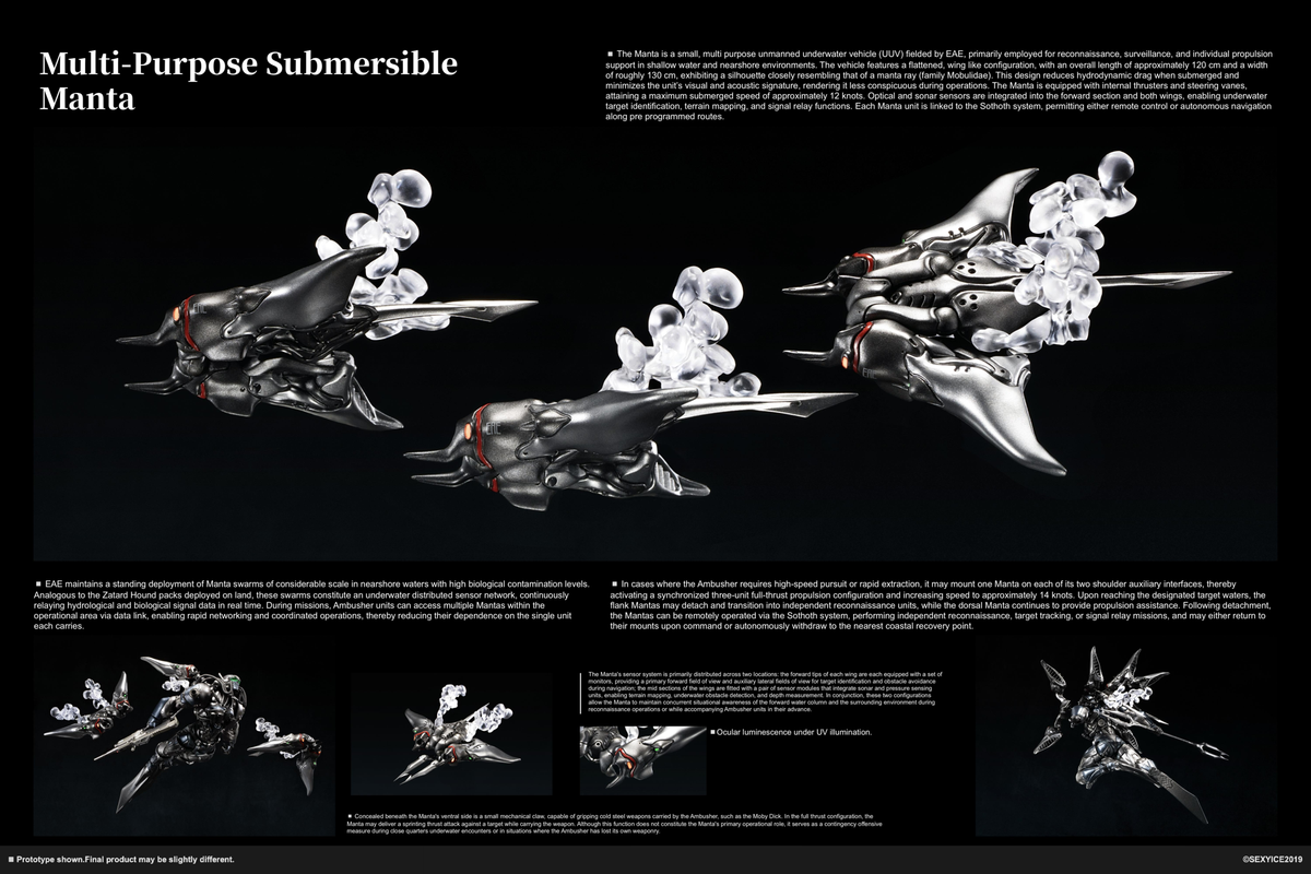 Sexy Ice 2019 Vermin Series EAE Biological Weapon Multi-Purpose Submersible Manta 1/12 Scale Action Figure Set - View 10