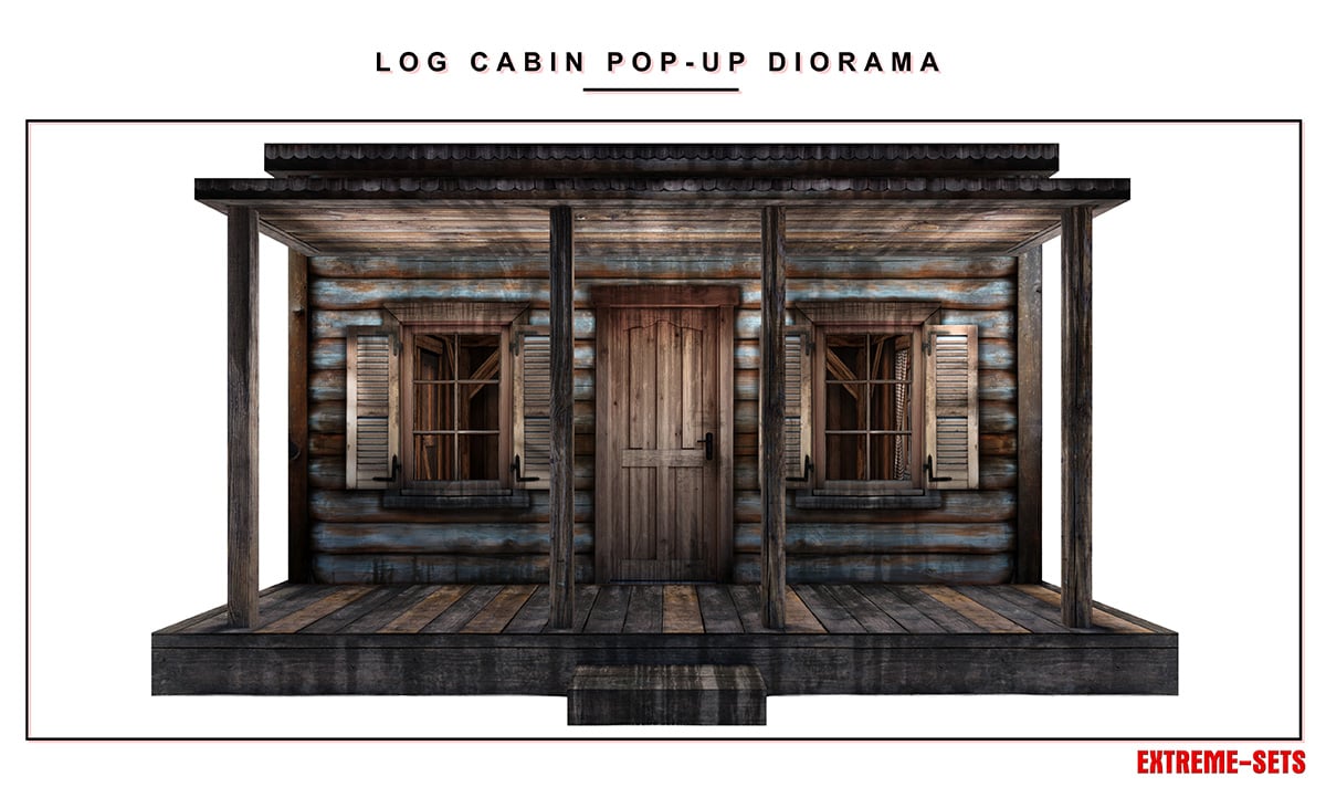 Extreme-Sets Multiverse Collection Log Cabin 1/12 Scale Pop-Up Diorama (14-Inch) - View 3