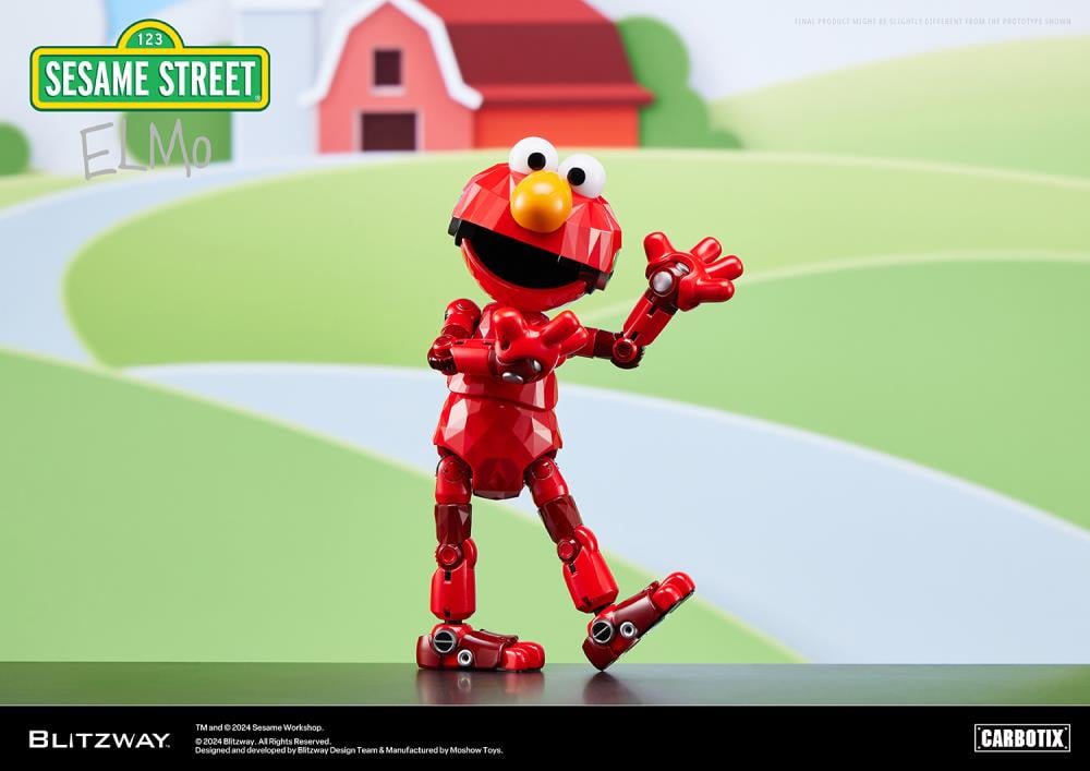 Blitzway Sesame Street Carbotix Elmo Action Figure, 6.7-Inch ABS and Die-Cast - View 3