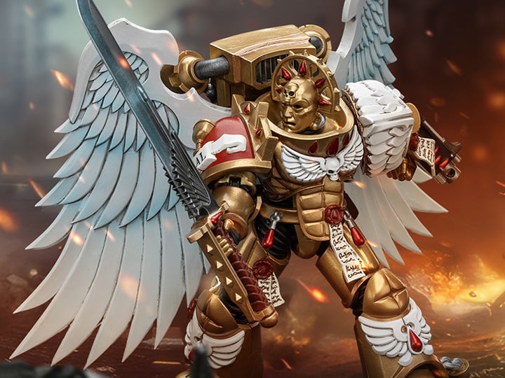 JoyToy Warhammer 40K Blood Angels Sanguinary Guard with Encarmine Sword (Ver. 1) 1/18 Scale Action Figure - View 2