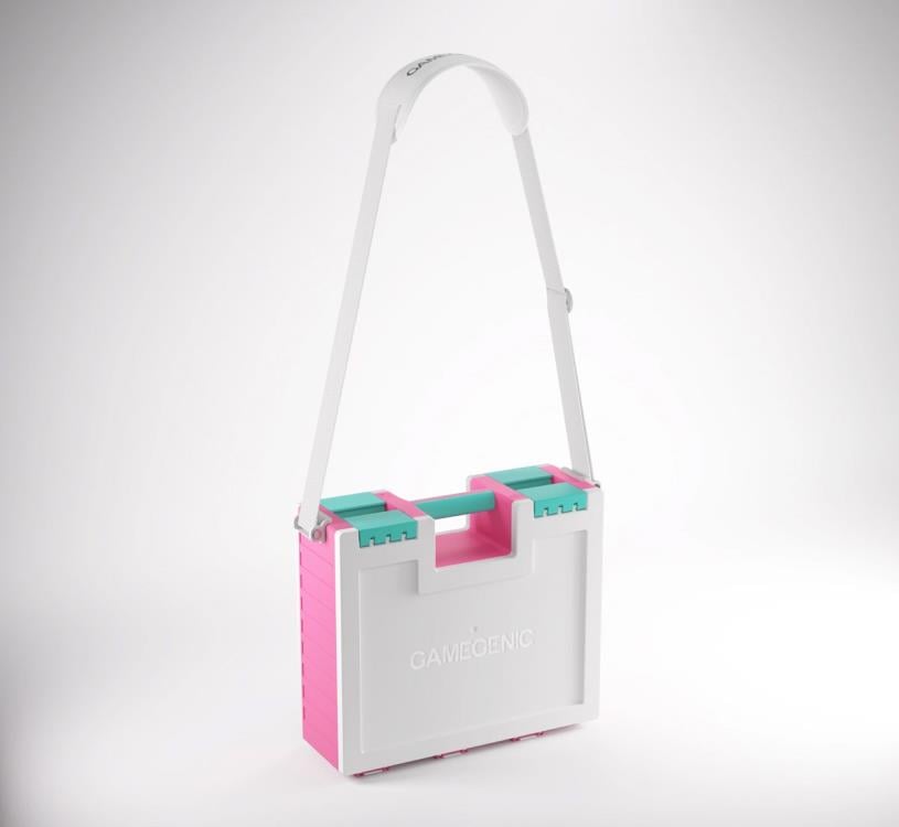 Gamegenic Game Castle (Pink/White/Teal) Storage Box for Board Games - View 3