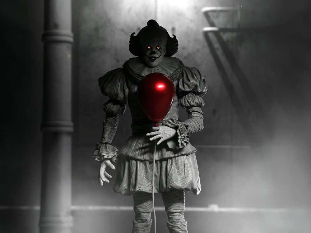 NECA IT: Welcome to Derry Ultimate Pennywise Action Figure (Black and White Ver.) - View 2