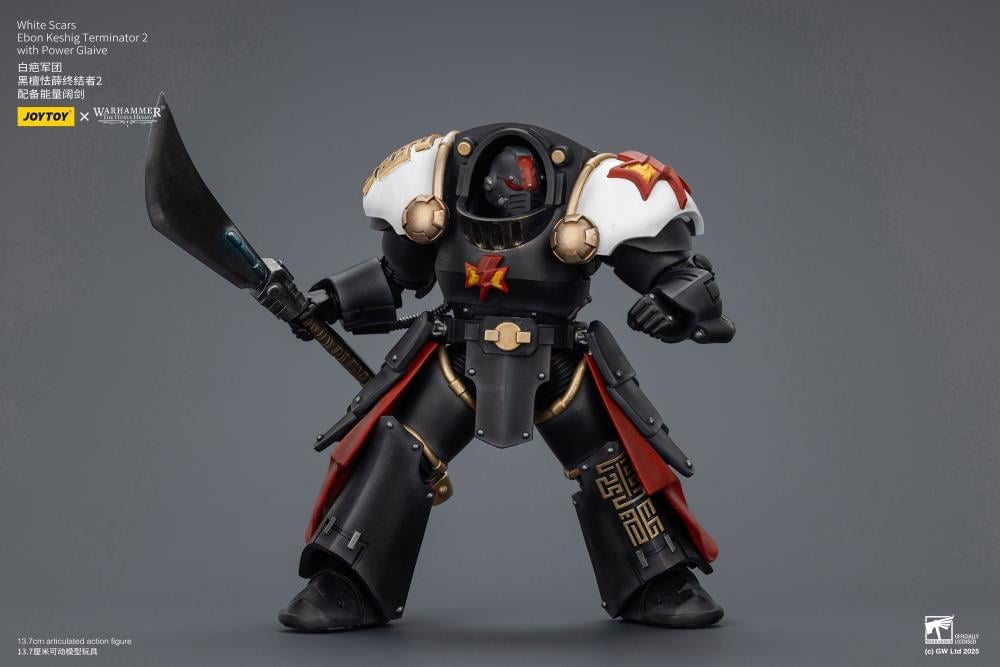 JoyToy Warhammer The Horus Heresy White Scars Ebon Keshig Terminator with Power Glaive 1/18 Scale Action Figure (Ver. 2) - View 8