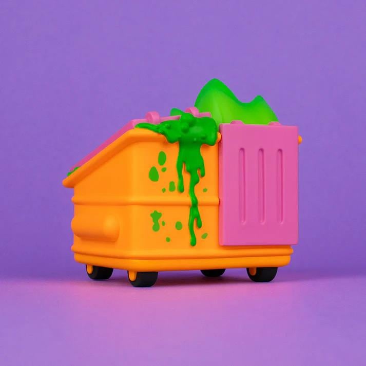 100% Soft Dumpster Fire Toxic Waste Radioactive Orange Edition 3.5-Inch Vinyl Figure - View 5