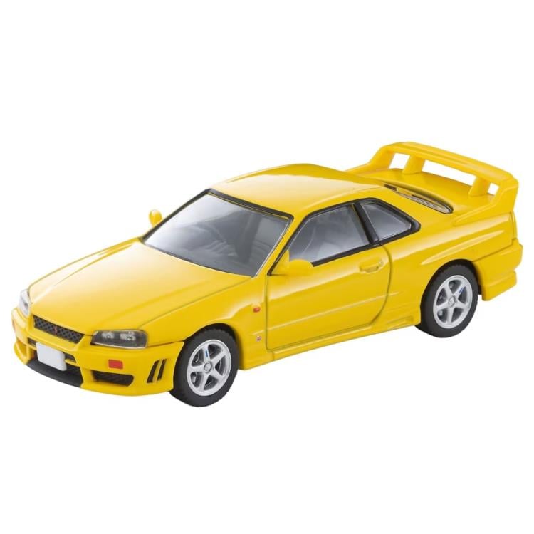 Tomytec Tomica Limited Vintage LV-N365a 1998 Nissan Skyline 2-Door Sports Coupe 25GT Turbo with Optional Parts (Yellow) 1/64 Scale Model - View 3