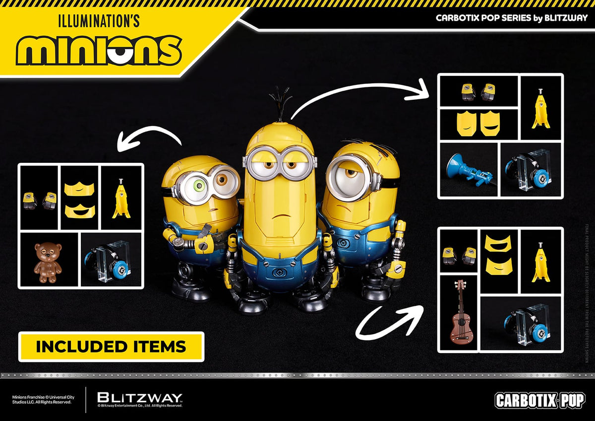 Blitzway Minions Carbotix Pop Bob, Stuart & Kevin Deluxe Ver. Action Figure Three-Pack - View 26