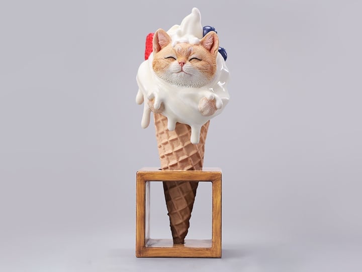 JxK.Studio Kitty Cone Cat Figure, 7-Inch Resin Display Piece - View 2